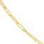 A gold chain features half paperclip link and half double cable chain links. Finished with round loop ends to be paired with connector locks.