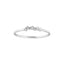 Silver ring with small diamonds on a white background