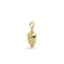 Gold pendant with intricate design on a white background