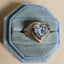 Solid gold heart signet ring with diamond