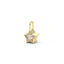 Gold star-shaped earring with a diamond on a white background