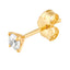 A classic four prong one carat diamond stud in yellow gold.