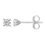 A classic four prong one carat diamond stud in white gold.