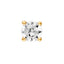 A classic four prong one carat diamond stud in yellow gold.