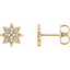 Gold star-shaped earring with clear gemstones on a white background