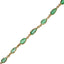 Pear shaped emerald chain bracelet