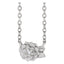 Silver flower-shaped pendant necklace on a white background