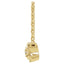 Gold necklace with a floral pendant featuring a diamond on a white background