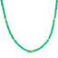 Green onyx beaded gemstone necklace with solid gold beads and clasps. 