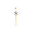 Gold and silver star-shaped pendant on a white background