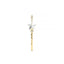 Gold and silver star-shaped earring on a white background