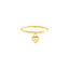 A hear charm dangling from a wire stacking ring