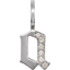 A gold gothic font letter initial pendant with accent diamonds.
