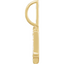 A gold gothic font letter initial pendant with accent diamonds.