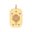 A gold dog tag pendant with a beautiful astrological sign engraved on the surface. Each twelve signs are different and stylish.