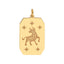 A gold dog tag pendant with a beautiful astrological sign engraved on the surface. Each twelve signs are different and stylish.