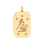 A gold dog tag pendant with a beautiful astrological sign engraved on the surface. Each twelve signs are different and stylish.