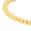 A gold bangle bracelet with beaded gold designs. This Bracelet is oval shape with a  hinge and closure. 