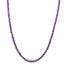 Product picture of a tanzanite beaded necklace with five gold spacing beads, finished with a round gold clasp.
