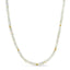 Product picture of a pink opal beaded necklace showing the round clasp part. 