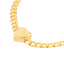 A cute curb chain bracelet with a heart charm attached to the middle. Finished with a lobster clasp and an extender. 