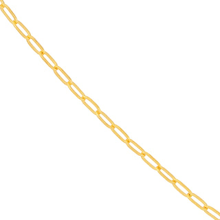 A yellow gold dainty rectangle link chain, great for everyday and fits most pendants with ease. 