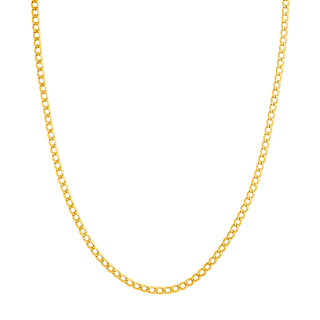 A 3.7mm gold curb chain, the perfect size, in yellow gold with oval links. 