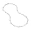 A elongated paper clip link chain with elongated oval links. Made in silver with lobster clasp. 