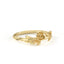 Gold bracelet with a rose design on a white background