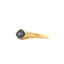 A eye shaped ring with a gold sun on one side and gemstone in lay moon and star on the other. 