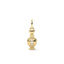 Gold pendant with heart and diamond accents on a white background
