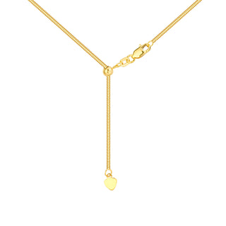 A yellow gold dainty snake link chain, great for everyday and fits most pendants with ease. It’s freely adjustable to any length.