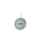 A evil eye pendant with a pearl in lay and turquoise evil eye center with a white sapphire moon