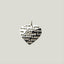 A heart shaped pendant with "I love you" pattern written all over the pendant. with one of the word being in cursive. 