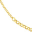 A half and half style rolo chain with half thicker chain and half slightly thinner chain. Finished with two round loops at the ends, meant to be worn with locks or connectors. 