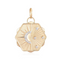 Pendant that features a design of half sun and half stars. There are diamonds on both sides and total of four diamond stars. 