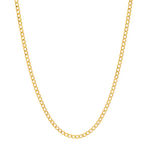 A yellow gold curb link chain, great for everyday and fits most pendants with ease. It’s freely adjustable to any length.