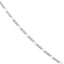 A classic silver figaro chain with three curb links and one oval in in alternate pattern. Great for everyday wear, finished with a lobster clasp.