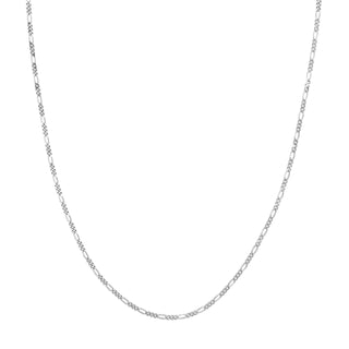 A classic silver figaro chain with three curb links and one oval in in alternate pattern. Great for everyday wear, finished with a lobster clasp.