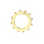 A large round yellow gold connector clasp lock with round beaded designs on the outer edge. Push Lock 