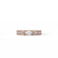 Rose gold ring with diamonds on a white background