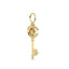 Gold key-shaped pendant on a white background