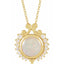 Gold pendant with opal stone and diamonds on a white background