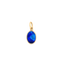 A oval blue opal gemstone set in a bezel setting with a jump ring bail. 