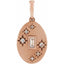 Rose gold pendant with star designs and a central rectangular gemstone on a white background