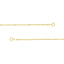 A yellow gold dainty rectangle paperclip link chain, great for everyday and fits most pendants with ease. It's open loop style, with two jump rings at the ends made for wearing with connectors or locks.