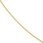 A gold cable chain with two elongated loops at both ends. Meant to be worn with a connector or lock clasp. 