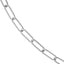 A silver paperclip chain with twisted paperclip links and a lobster clasp. 