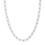 A silver paperclip chain with twisted paperclip links and a lobster clasp. 