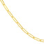 A 5mm gold Paperclip necklace chain, the perfect size, in yellow gold with small oval links. This chain has two round rings at the ends, meant to be paired with a connector or lock.